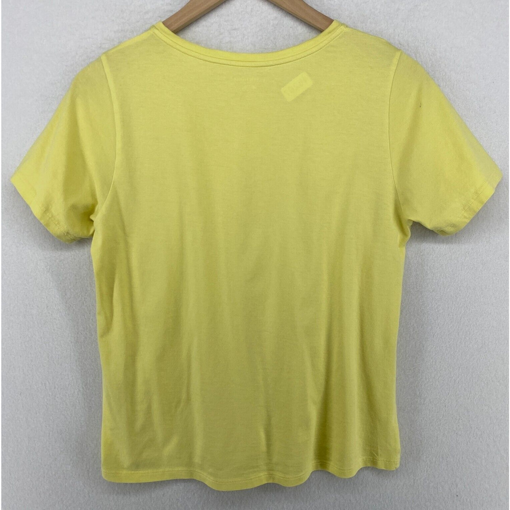 EILEEN FISHER Top S Organic Cotton Jersey Crewneck Short Sleeve Yellow - Picture 3 of 13